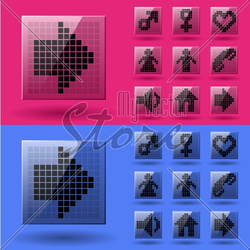 vector LCD display pixel symbols