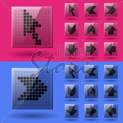 vector LCD display pixel arrows