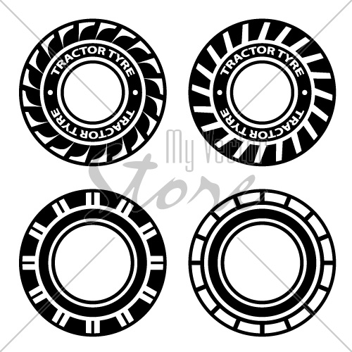 vector black tractor tyre symbols