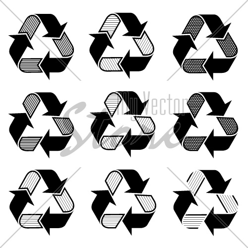 vector ornate recycle symbols