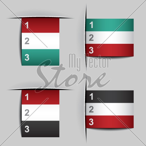 vector blank attached paper fictional flags