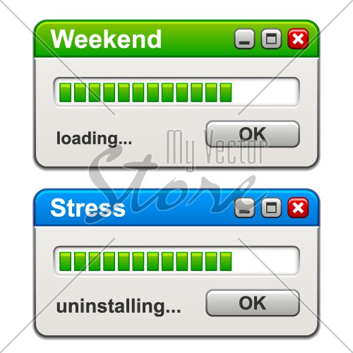 vector computer windows weekend loading stress uninstalling