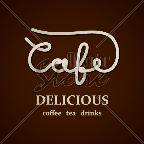 vector cafe calligraphic design template