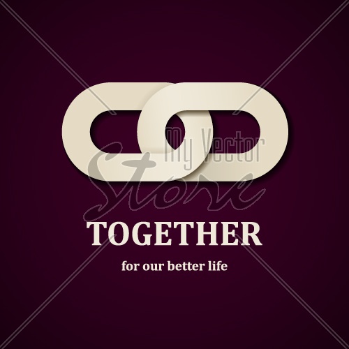 vector together paper icon design template