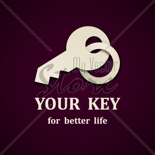 vector paper key icon design template