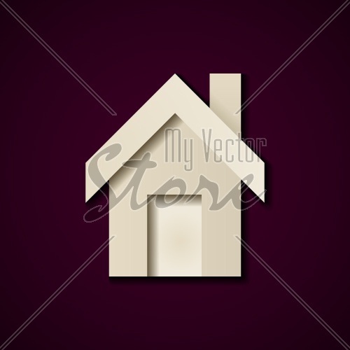 vector paper house icon design template