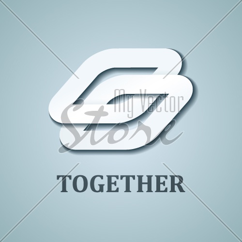 vector together white paper icon design template