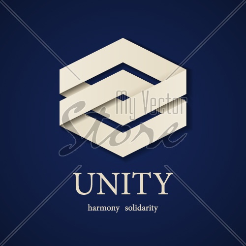 vector unity paper icon design template