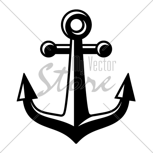 vector anchor black symbol