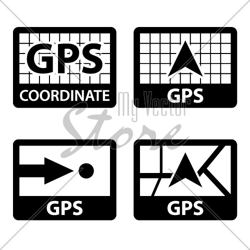 vector gps navigation coordinates symbols