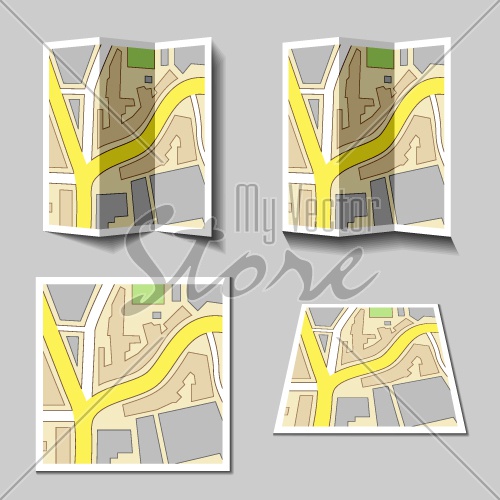 vector city navigation map icons