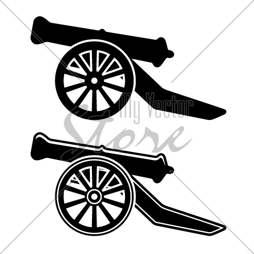 vector ancient cannon symbol