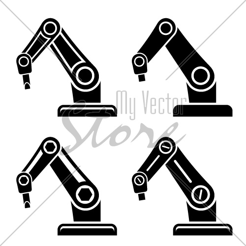 vector robotic arm black symbol