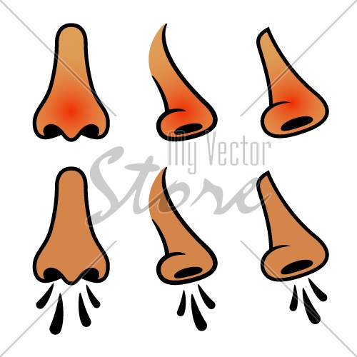 vector human nose sneeze cold icons