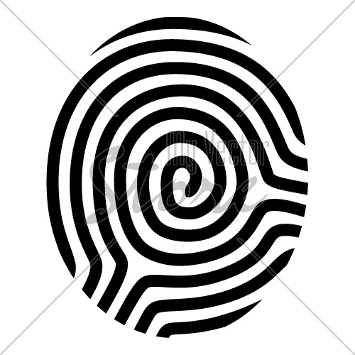 vector drawing fingerprint symbol