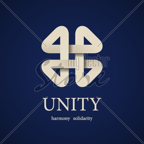 vector unity paper quarterfoil icon design template