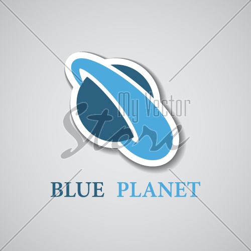 vector abstract stylized blue planet icon
