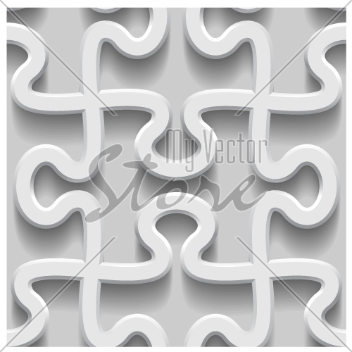 vector 3d paper seamless puzzle pattern