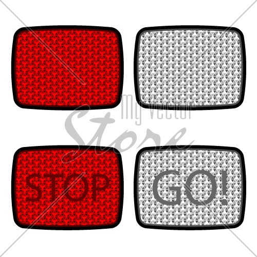 vector bicycle reflectors red white
