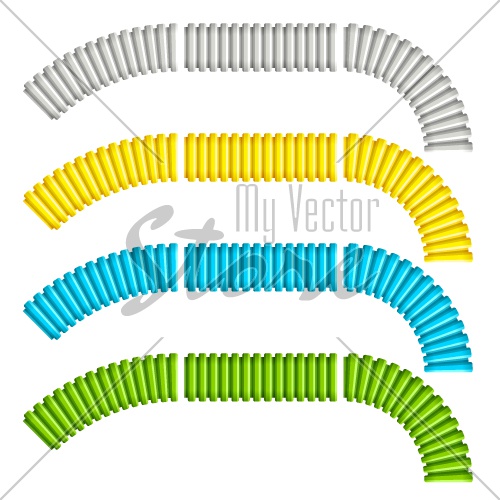 vector colored corrugated flexible tubes