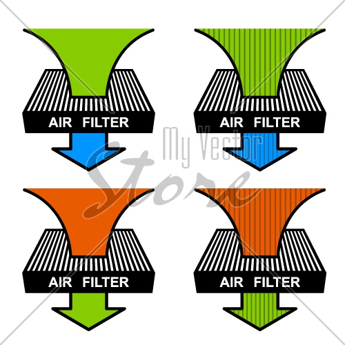 vector air filter symbols