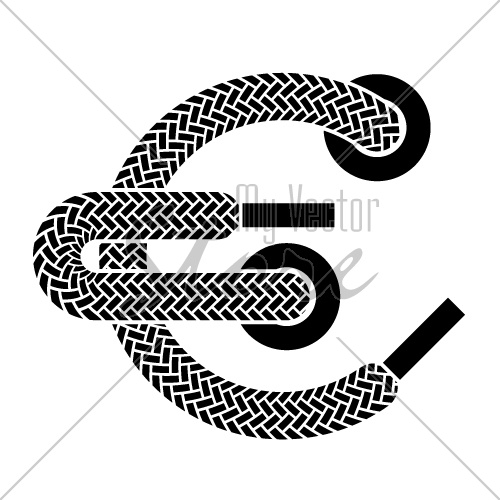 vector shoe lace euro symbol