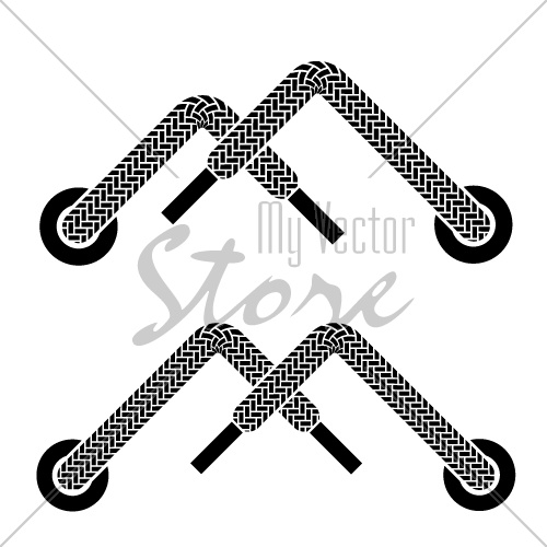 vector shoe lace mountain walking symbols