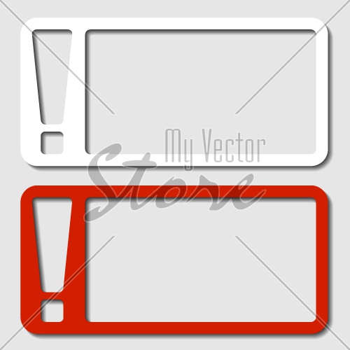 vector paper frame exclamation mark