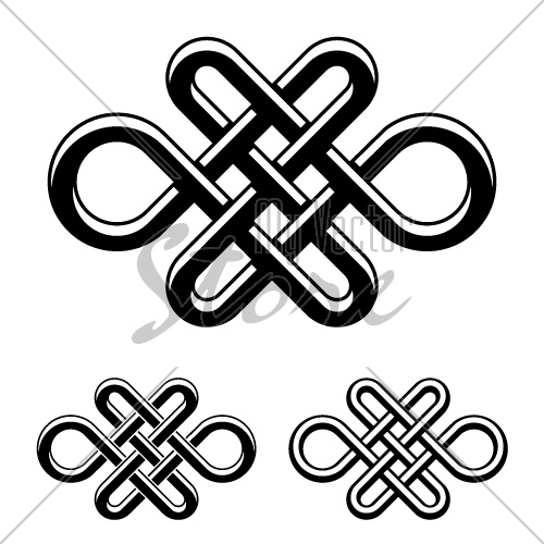 vector endless celtic knot black white symbol
