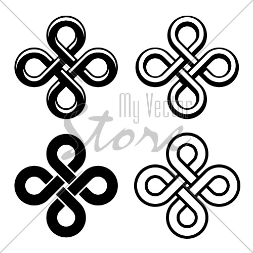 vector endless celtic black white knots