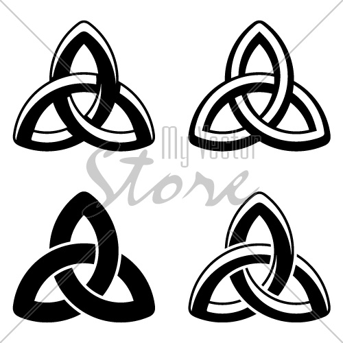 vector Celtic knot black white symbols