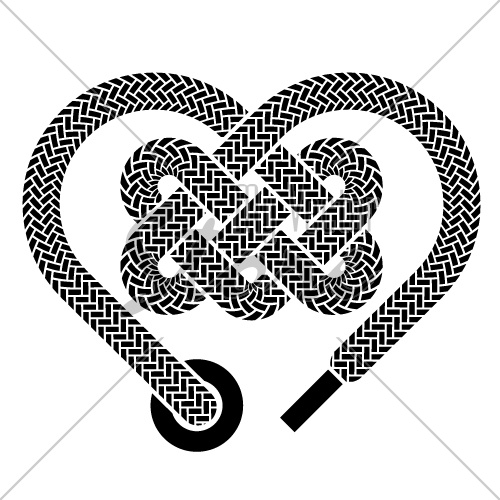 vector shoelace celtic heart black symbol