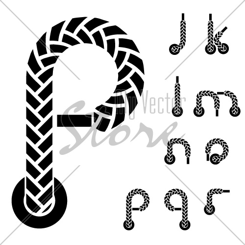 vector shoelace alphabet lower case letters part 2