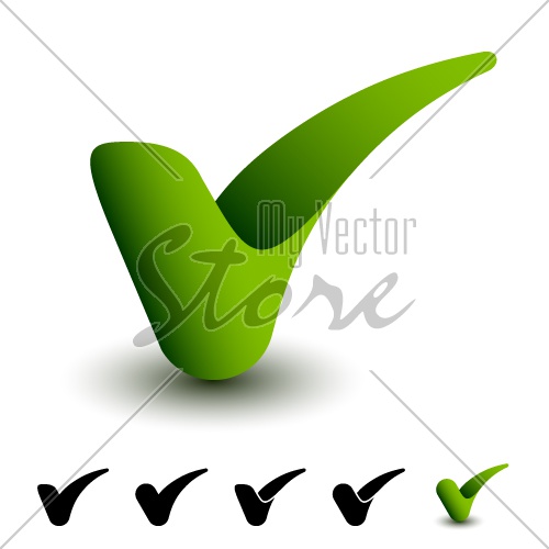vector 3d green positive checkmark