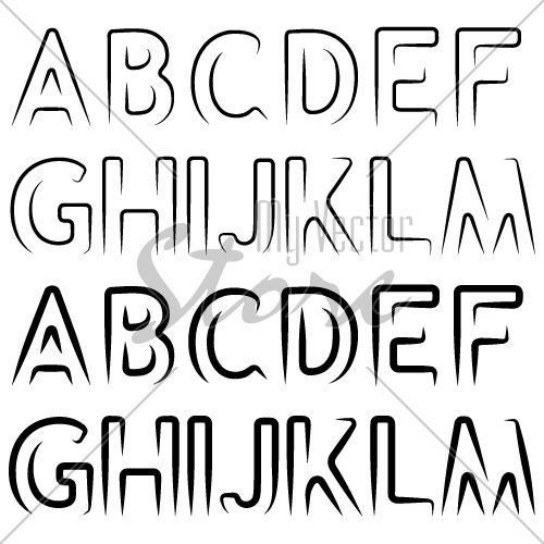 vector minimal contour alphabet font - part 1