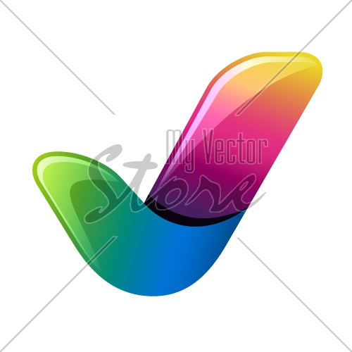 vector colorful positive checkmark