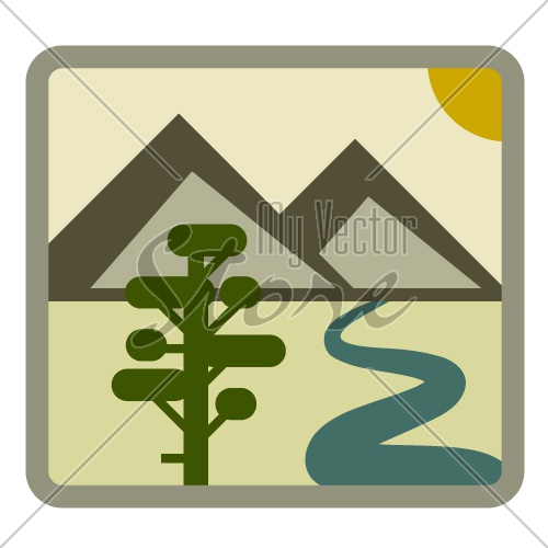vector drawing landscape icon