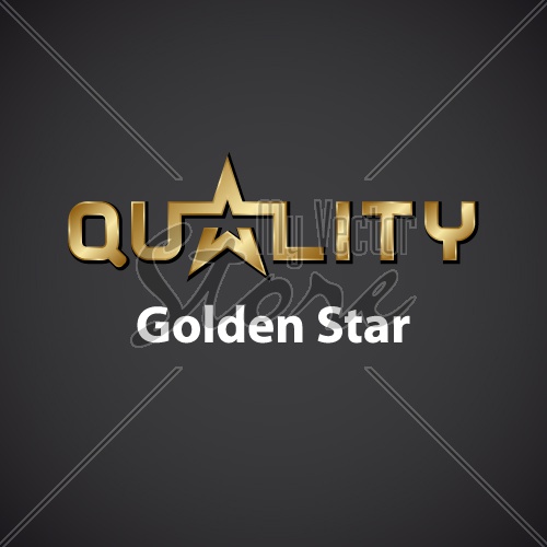 vector quality golden star inscription icon