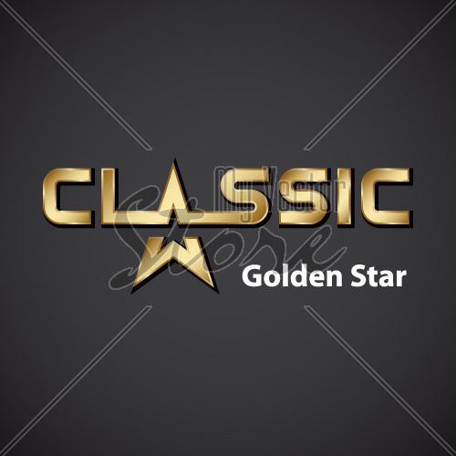 vector classic golden star inscription icon