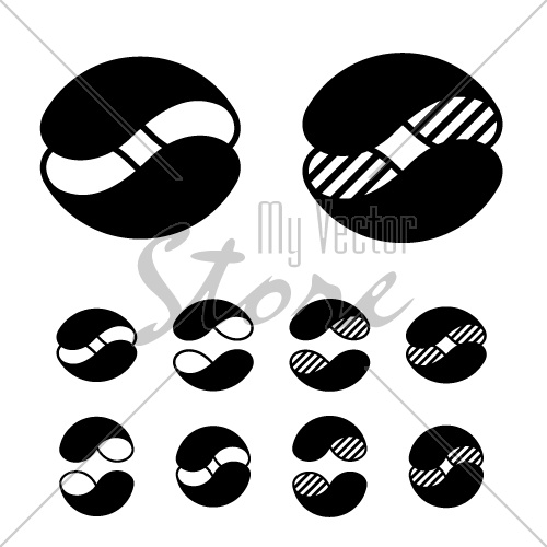 vector abstract sphere black symbols
