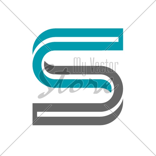 vector twisted letter S icon