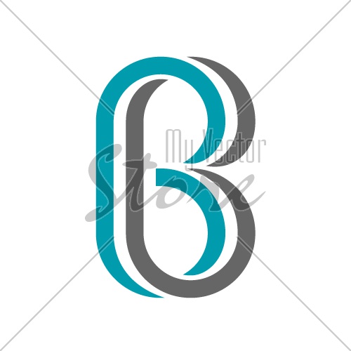 vector twisted letter B icon