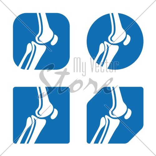 vector human knee joint icons