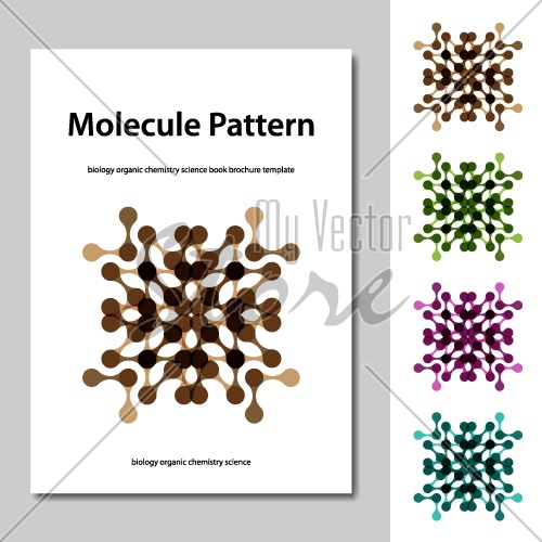 vector molecule science pattern brochure template