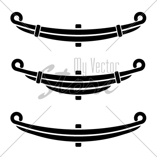 vector vehicle leaf spring black symbols