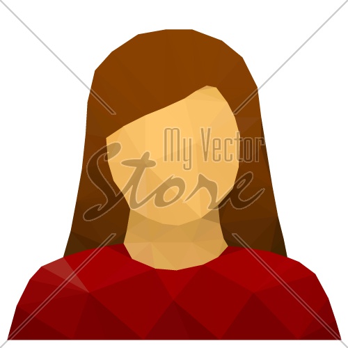 vector triangular female user avatar icon