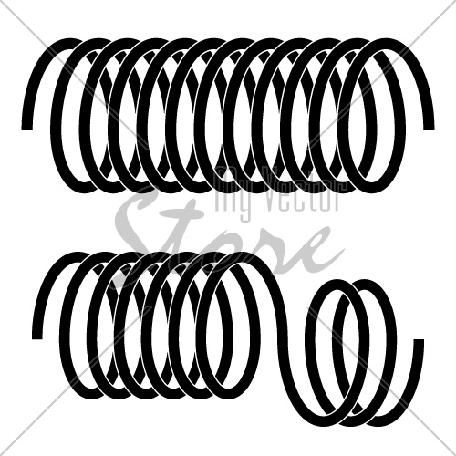 vector tension spring black symbols