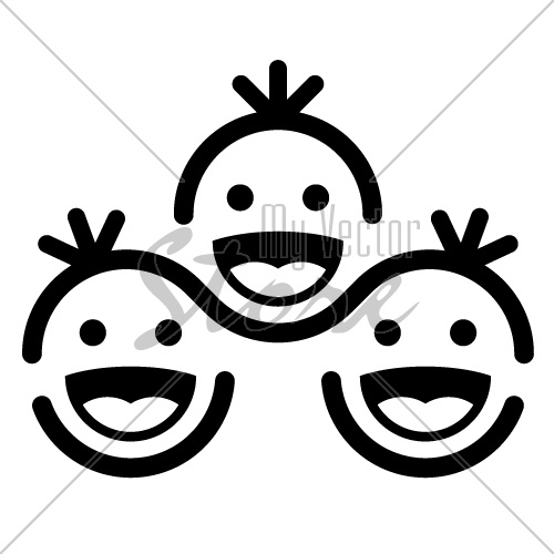 vector together smiling children team symbol