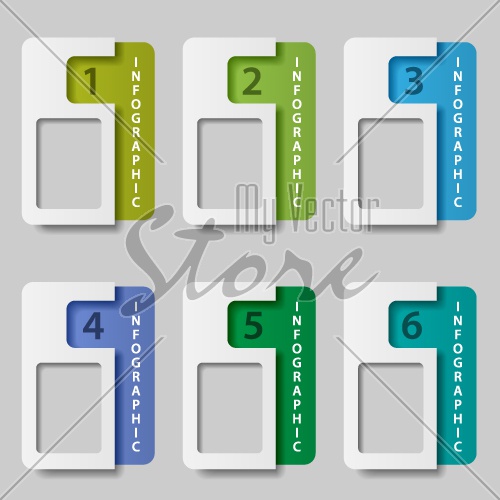 vector paper rectangle infographic options