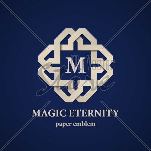 vector abstract magic eternity paper letter emblem